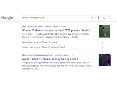 Google search results with extended FAQ snippet