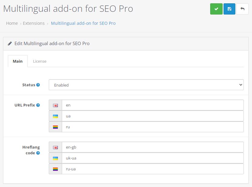 Multilingual settings on OpenCart